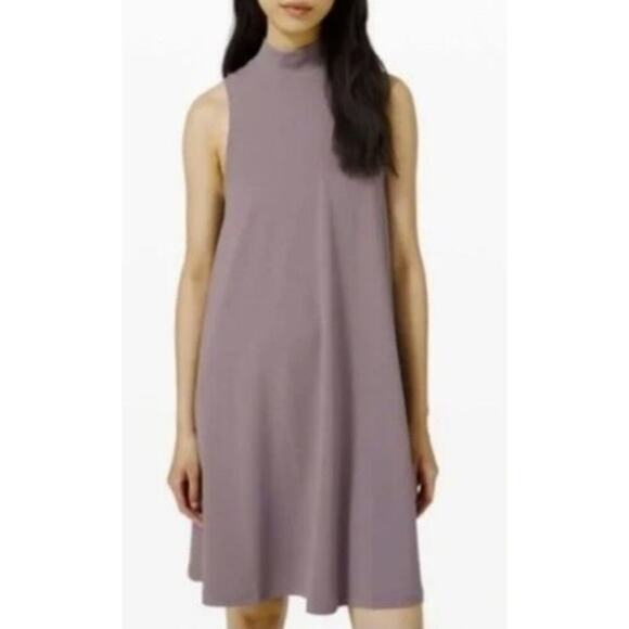 Lululemon Dresses & Skirts - Lululemon All Aligned A Line Dress Gray/Pink Nulu Athleisure Lunar Rock 10